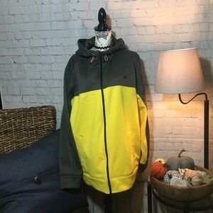 Russell zipper front two colored sweat jacket